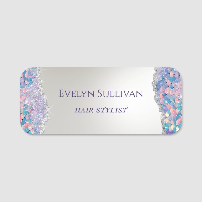 Mermaid sequin name tag (Front)
