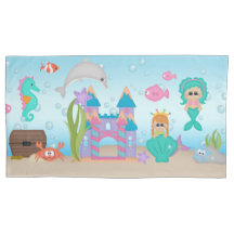 Mermaid Shell Castle Dolphin King Pillow Case