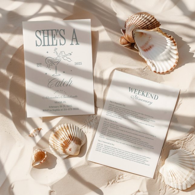 Mermaid Shes a Catch Celebration Invitation (Creator Uploaded)