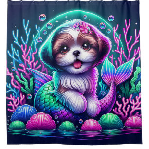 “Mermaid Shih Tzu Puppy - Whimsical Fantasy Art”