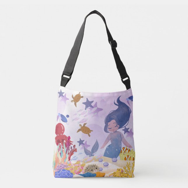 Mermaid Shoulder Bag - Elegant and Whimsical Ocean (Front)