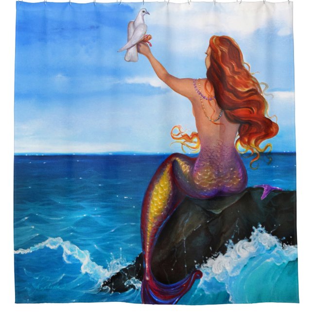 Mermaid Shower Curtain Bath (Front)