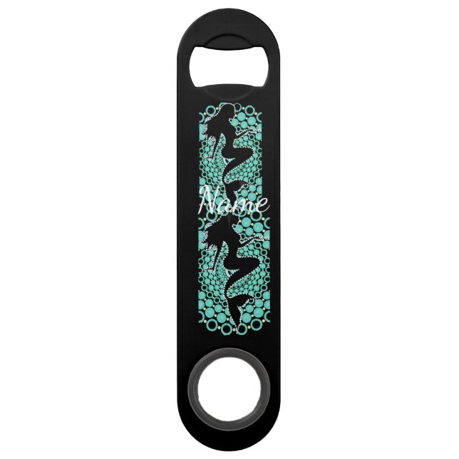 Mermaid Silhouette in Bubbles Thunder_Cove  Bar Key (Front)