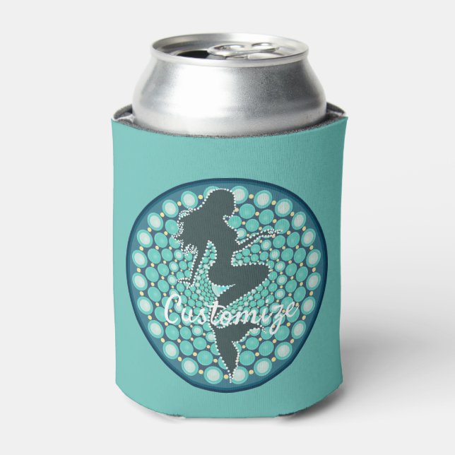 Mermaid Silhouette in Bubbles Thunder_Cove Can Coo Can Cooler (Can Front)