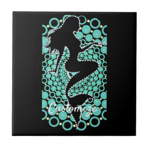 Mermaid Silhouette in Bubbles Thunder_Cove Tile