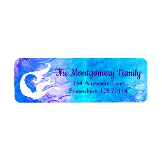 Mermaid Silhouette & Scales | Family Name (Front)