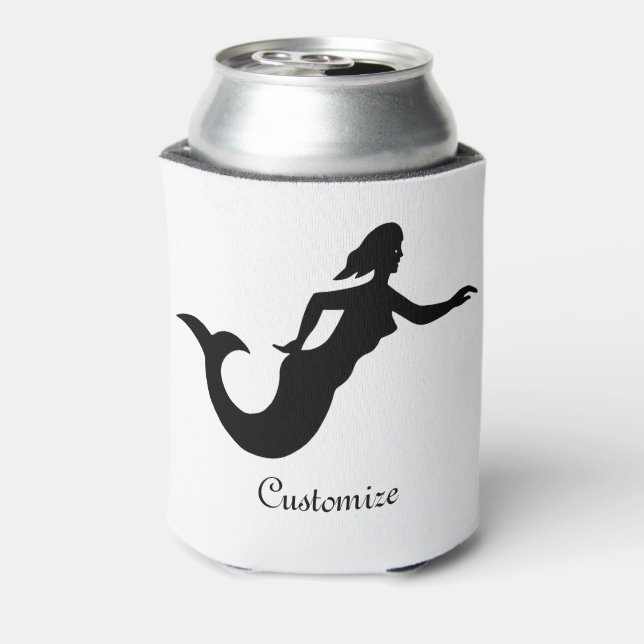 Mermaid Silhouette Thunder_Cove Can Cooler (Can Back)