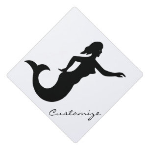 Mermaid Silhouette Thunder_Cove Graduation Cap Topper