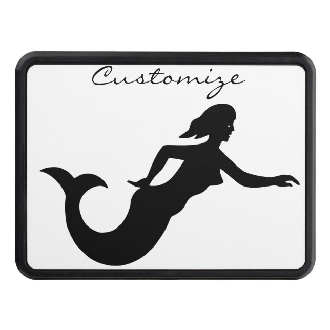 Mermaid Silhouette Thunder_Cove Trailer Hitch Cover (Front)