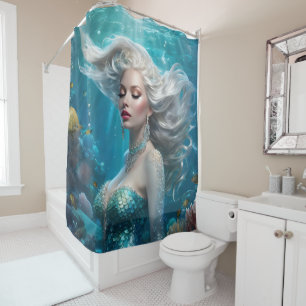 Mermaid Silver Hair Turquoise Ocean