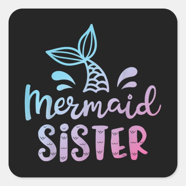 Mermaid Sister Square Sticker (Front)