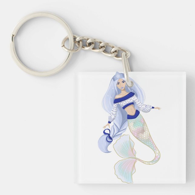 Mermaid Snow Maiden  Keychain (Front)