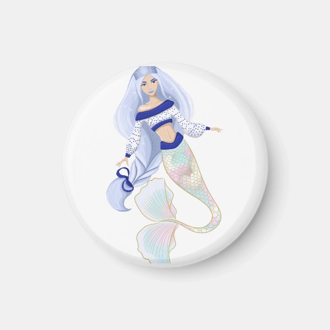 Mermaid Snow Maiden sticker Magnet (Front)