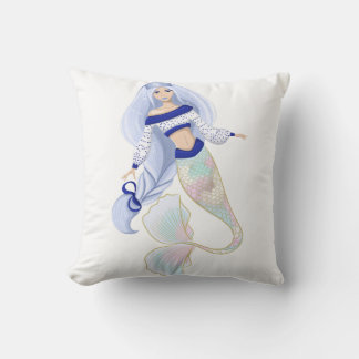 Mermaid Snow Maiden  Throw Pillow