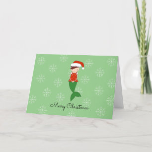 Mermaid Snowflakes Christmas Holiday Card