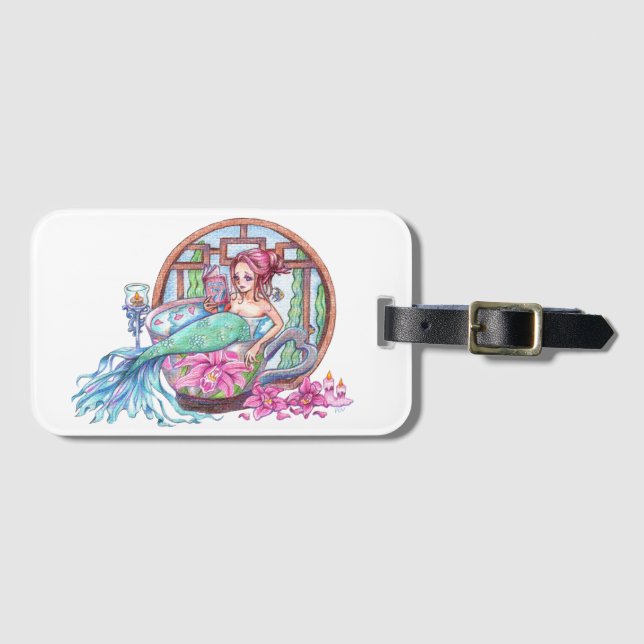 Mermaid Spa Time Luggage Tag (Front Horizontal)