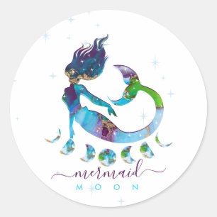 Mermaid spiritual zodiac classic round sticker