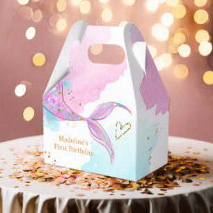 Mermaid Splish Splash Pool Party Girl Birthday Favor Box
