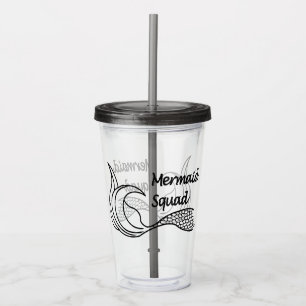 Mermaid Squad acrylic tumbler