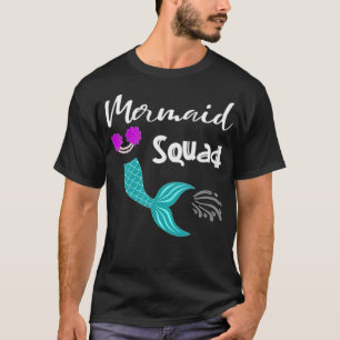 Mermaid Squad Birthday Squad christmas back - T-Shirt