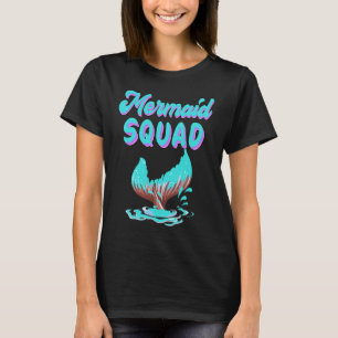 Mermaid Squad Birthday Squad for Party Mom Dad Gir T-Shirt