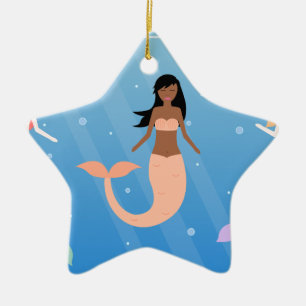 mermaid squad ceramic ornament