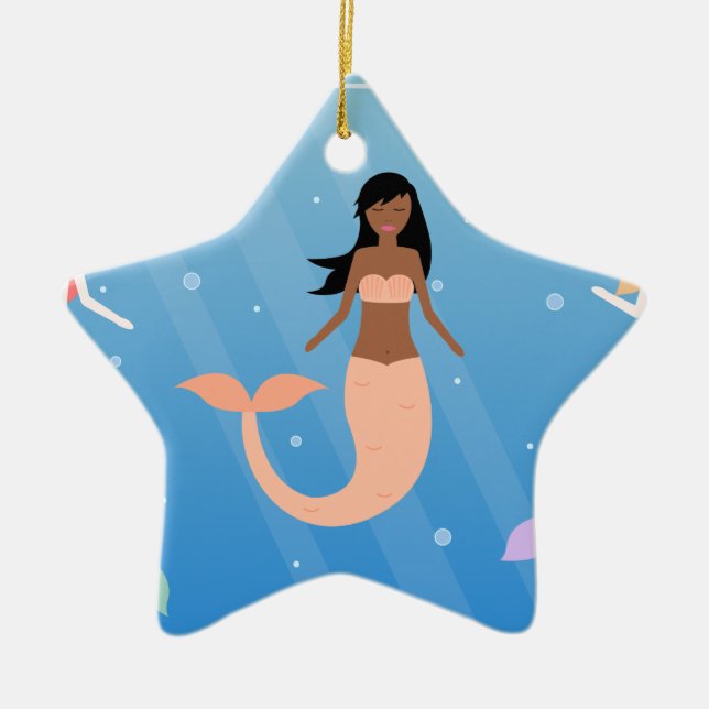 mermaid squad ceramic ornament (Front)