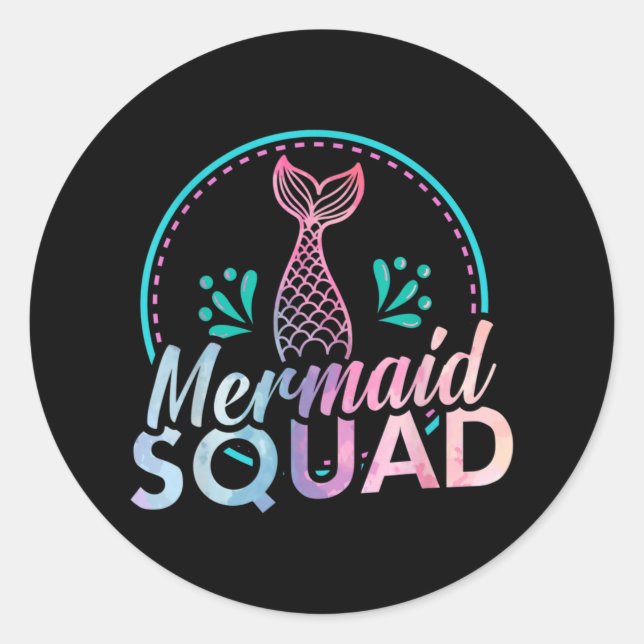 Mermaid Squad Classic Round Sticker (Front)