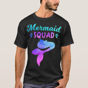 Mermaid Squad Funny Womens Birthday Party Tee