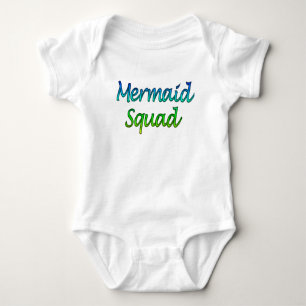 Mermaid Squad in green and blue Baby Bodysuit