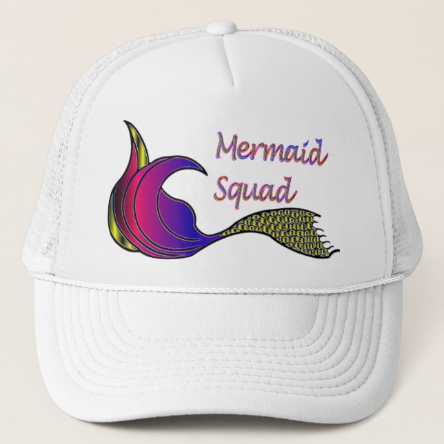 Mermaid Squad in vivid colours Trucker Hat (Front)
