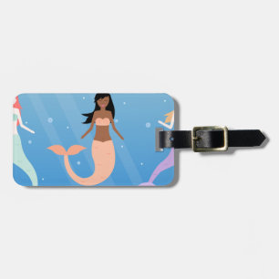 mermaid squad luggage tag