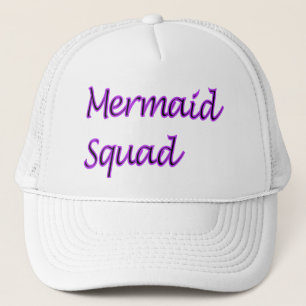Mermaid Squad Purple Words Trucker Hat