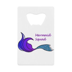 Mermaid Squad violet et queue bleue sur l'ouvre-po