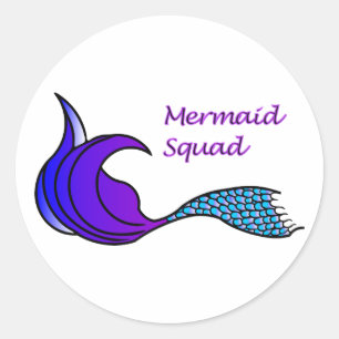 Mermaid Squad with purple and blue tail Sticker