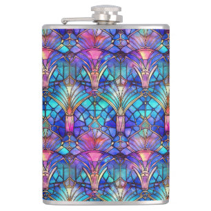 Mermaid Stained Glass Hip Flask