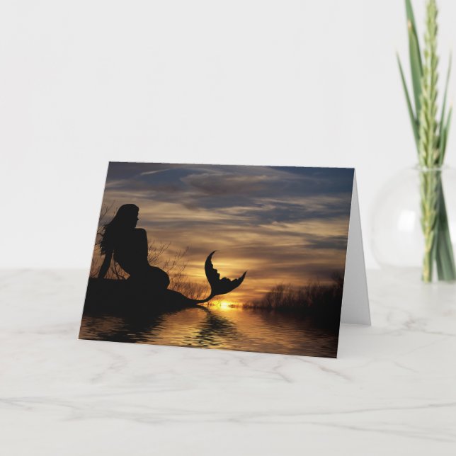 Mermaid Sunset Notecard (Front)