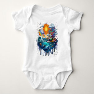 Mermaid Surreal Subconscious Sun-Kissed Morning Baby Bodysuit