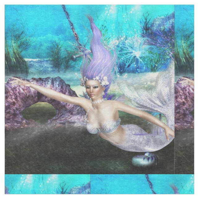 Mermaid Swimming Fabric (Close Up)