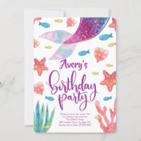 Mermaid Tail Birthday Invitation