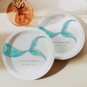 Mermaid Tail Birthday Paper Plates
