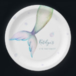 Mermaid Tail Birthday Party Paper Plate<br><div class="desc">Mermaid Tail Birthday Party Paper Plates. Watercolor Mermaid Tail in shades of sea green,  pink,  purple and blue with cute bubble accents.</div>