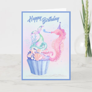 Mermaid Tail Cupcake Birthday Card