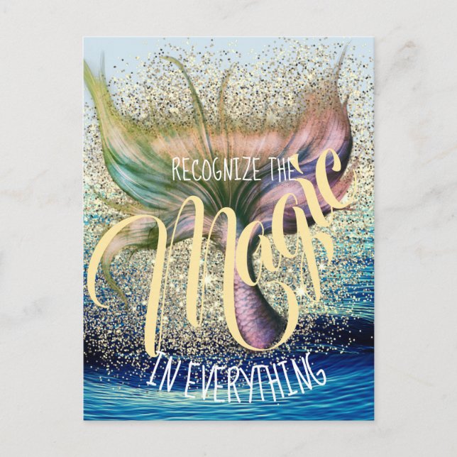 Mermaid Tail Customizable Text Postcard (Front)
