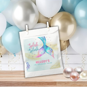 Mermaid Tail Glitter Splish Splash birthday Favour Bag
