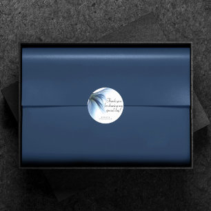 Mermaid Tail Glitz   Muted Princess Blue Thank You Classic Round Sticker