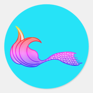 Mermaid tail in festive colours on stickers