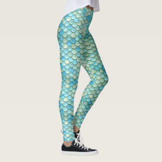 Mermaid Tail Scales Beach Ocean Leggings