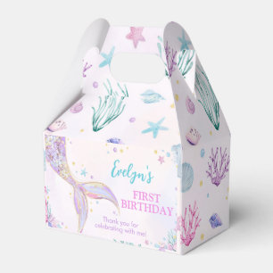 Mermaid Tail Under the Sea Girl Birthday Favor Box