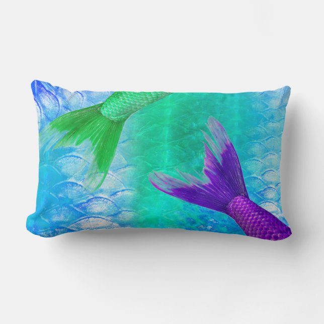 Mermaid Tails & Scales Lumbar Pillow (Front)
